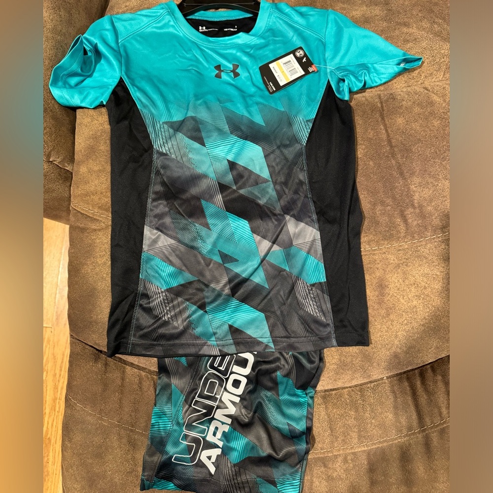 Boys Under Armour Size 7 Shorts & T-Shirt